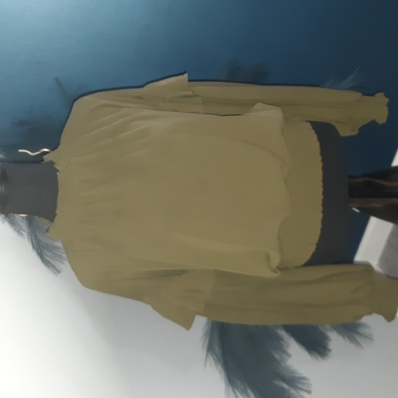 Army Green Ruffled sleeve blouse - Picture 1 of 4